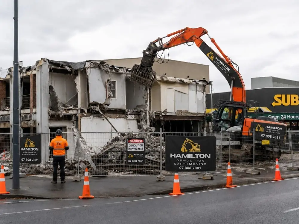 Hamilton demolition experts on site