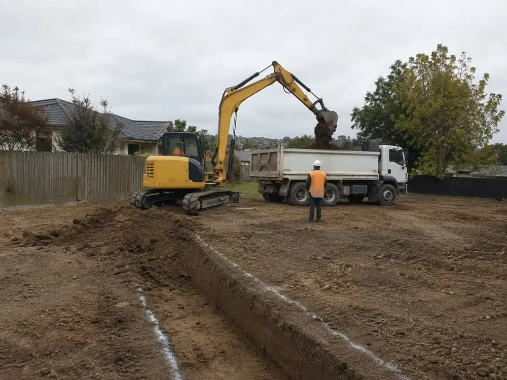 Excavation work for a pool removal project in Hamilton